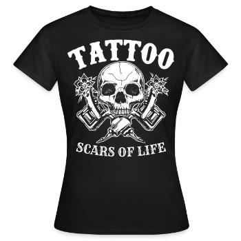Tattoo Scars of Life - Frauen T-Shirt - Schwarz - Vorne - AI Model Female 172 dark (172cm)