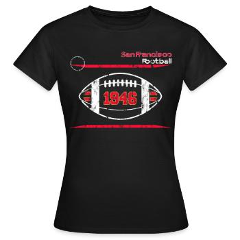 Conception de l’équipe de football américain de San Francisco - T-shirt Femme - noir - Devant - AI Model Female 172 dark (172cm)