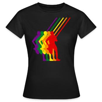 Saut à la perche Saut de saut Athlétisme coloré - T-shirt Femme - noir - Devant - AI Model Female 172 dark (172cm)