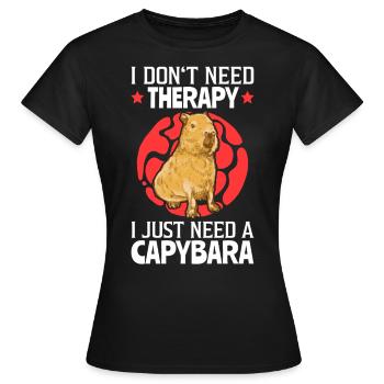 Capybara ma thérapie Amérique du Sud capybara - T-shirt Femme - noir - Devant - AI Model Female 172 dark (172cm)