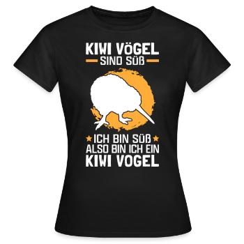 Kiwi Vögel sind süß Neuseeland Kiwi Vogel - Frauen T-Shirt - Schwarz - Vorne - AI Model Female 172 dark (172cm)