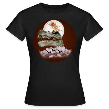 Heure du déjeuner des dinosaures - T-shirt Femme - noir - Devant - AI Model Female 172 dark (172cm)