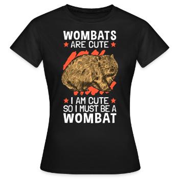 Je suis donc un marsupial wombat - T-shirt Femme - noir - Devant - AI Model Female 172 dark (172cm)