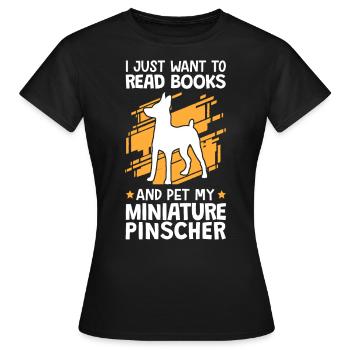 Coup de Pinscher nain et lecture de Pinscher - T-shirt Femme - noir - Devant - AI Model Female 172 dark (172cm)