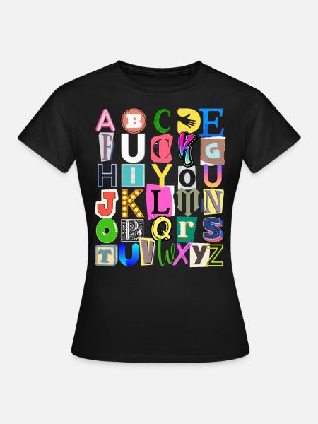 Alphabet and hidden message - Women's T-Shirt - black