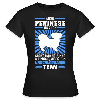 Pekinese und Ich Peking-Palasthund - Frauen T-Shirt - Schwarz - Vorne - AI Model Female 172 dark (172cm)