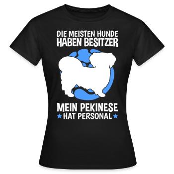 Mein Pekinese hat Personal Peking-Palasthund - Frauen T-Shirt - Schwarz - Vorne - AI Model Female 172 dark (172cm)