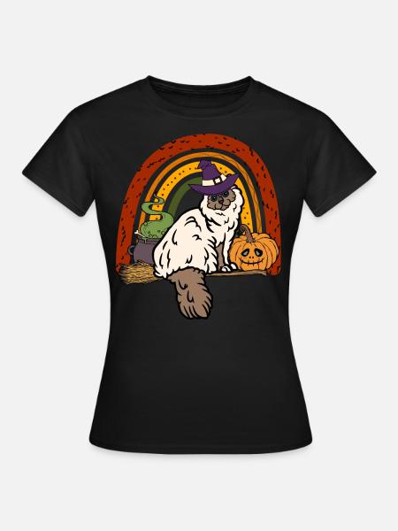 Birma Halloween Katze - Frauen T-Shirt - Schwarz