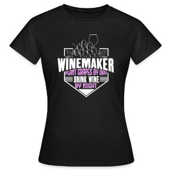 Viticulture Vente de vins Vignes Vignes Vignes Vignerons - T-shirt Femme - noir - Devant - AI Model Female 172 dark (172cm)