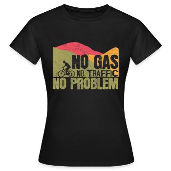 Pas d’essence Pas de circulation Pas de problème Vélo VTT Cadeau - T-shirt Femme - noir - Devant - AI Model Female 172 dark (172cm)