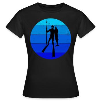 Pêche sous-marine Pêche sous-marine Pêche au harpon - T-shirt Femme - noir - Devant - AI Model Female 172 dark (172cm)