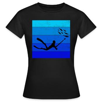 Pêche sous-marine Pêche sous-marine Pêche au harpon - T-shirt Femme - noir - Devant - AI Model Female 172 dark (172cm)