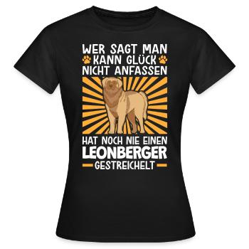 Leonberger streicheln deutscher Wachhund - Frauen T-Shirt - Schwarz - Vorne - AI Model Female 172 dark (172cm)