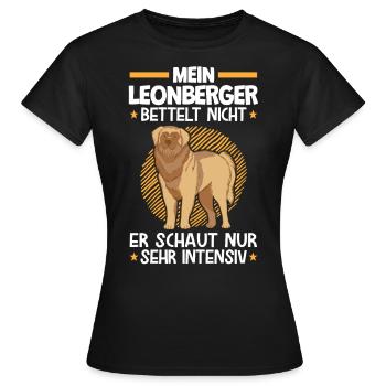 Mein Leonberger bettelt nicht deutscher Wachhund - Frauen T-Shirt - Schwarz - Vorne - AI Model Female 172 dark (172cm)