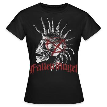 Skull Punk Spikes Inscription Red Punk Anarchie - T-shirt Femme - noir - Devant - AI Model Female 172 dark (172cm)