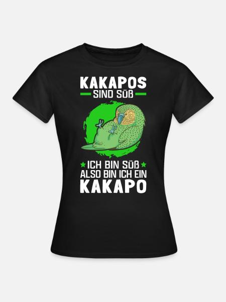 Kakapo sind süß flugunfähiger Papagei - Frauen T-Shirt - Schwarz