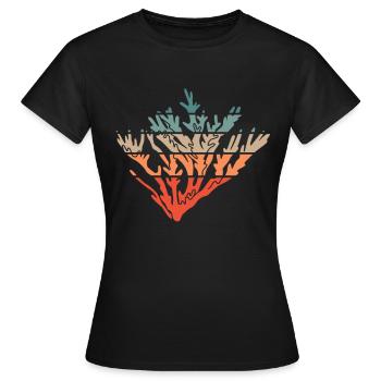 Corail Vintage Rétro Corail Coloré - T-shirt Femme - noir - Devant - AI Model Female 172 dark (172cm)