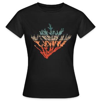 Corail Vintage Rétro Corail Coloré - T-shirt Femme - noir - Devant - AI Model Female 172 dark (172cm)