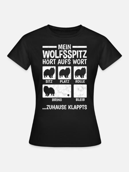 Wolfsspitz Hundetricks deutscher Spitz Keeshond - Frauen T-Shirt - Schwarz