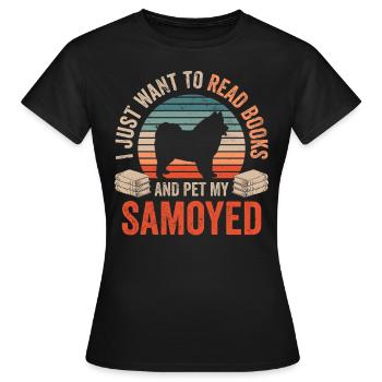 Lire et caresser Samoyède Samoyède - T-shirt Femme - noir - Devant - AI Model Female 172 dark (172cm)