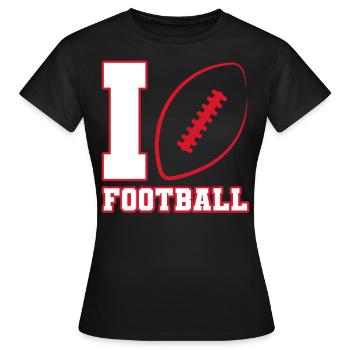 I love Football American Football USA - Women's T-Shirt - black - Front - AI Model Female 172 dark (172cm)