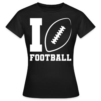 J’adore le football américain - T-shirt Femme - noir - Devant - AI Model Female 172 dark (172cm)
