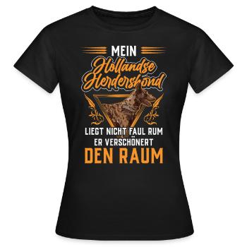 Hollandse Herdershond verschönert den Raum - Frauen T-Shirt - Schwarz - Vorne - AI Model Female 172 dark (172cm)