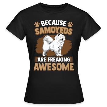 Samoyeds are fantastic Samoyedenspitz - Women's T-Shirt - black - Front - AI Model Female 172 dark (172cm)