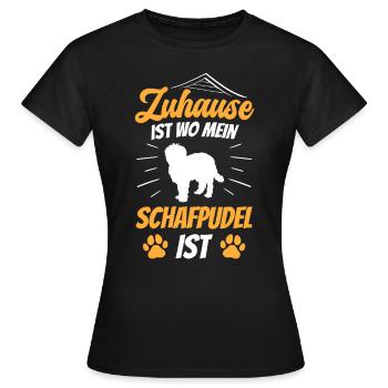 Schafpudel ist Zuhause altdeutscher Hütepudel - Frauen T-Shirt - Schwarz - Vorne - AI Model Female 172 dark (172cm)