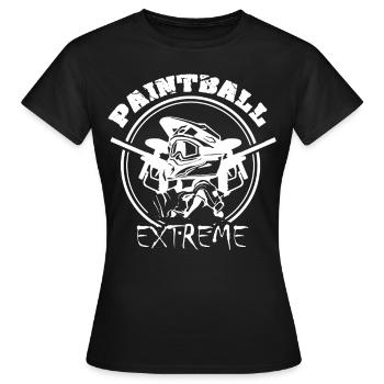 paintball markierer extreme farbmarkierer spielen - Frauen T-Shirt - Schwarz - Vorne - AI Model Female 172 dark (172cm)