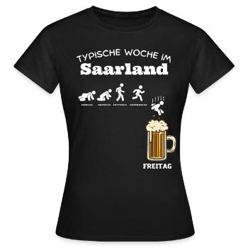Typische Woche im Saarland - Frauen T-Shirt - Schwarz - Vorne - AI Model Female 172 dark (172cm)