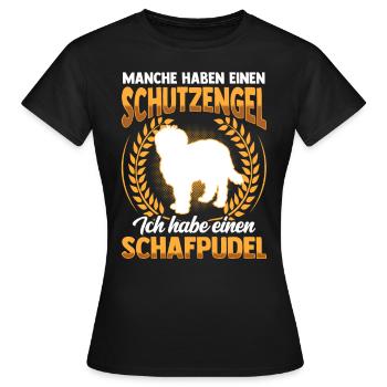 Schafpudel Schutzengel altdeutscher Hütepudel - Frauen T-Shirt - Schwarz - Vorne - AI Model Female 172 dark (172cm)