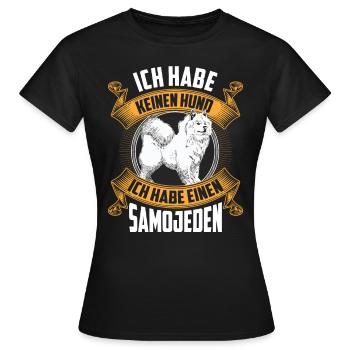 Ich habe einen Samojede Samojedenspitz - Frauen T-Shirt - Schwarz - Vorne - AI Model Female 172 dark (172cm)