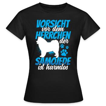 Samojede ist harmlos Samojedenspitz - Frauen T-Shirt - Schwarz - Vorne - AI Model Female 172 dark (172cm)
