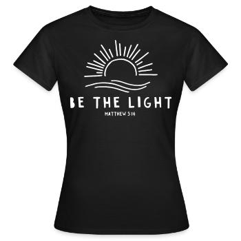 Be The Light Christian - Women's T-Shirt - black - Front - AI Model Female 172 dark (172cm)