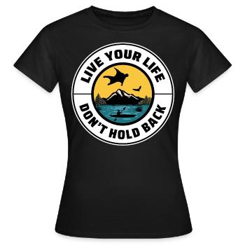 Wingsuit fliegen Base Jumping Fallschirmspringen Wingsuiting - Frauen T-Shirt - Schwarz - Vorne - AI Model Female 172 dark (172cm)