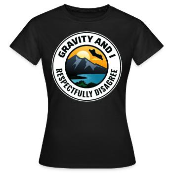 Wingsuit fliegen Base Jumping Fallschirmspringen Wingsuiting - Frauen T-Shirt - Schwarz - Vorne - AI Model Female 172 dark (172cm)