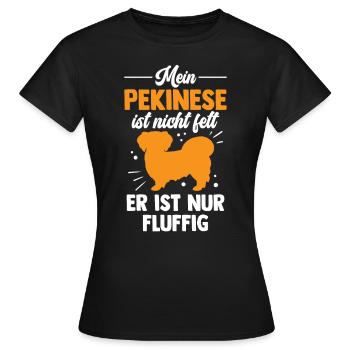 Pekinese ist nicht fett Peking-Palasthund - Frauen T-Shirt - Schwarz - Vorne - AI Model Female 172 dark (172cm)