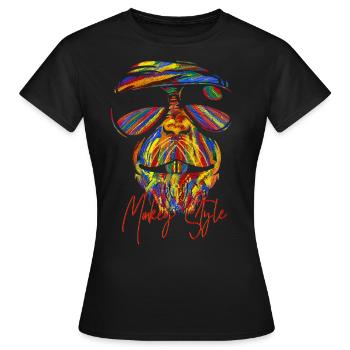 Style de singe - T-shirt Femme - noir - Devant - AI Model Female 172 dark (172cm)