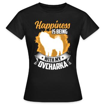 Ovcharka est chanceux chien de berger du Caucase - T-shirt Femme - noir - Devant - AI Model Female 172 dark (172cm)