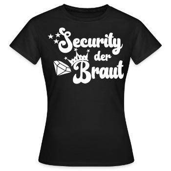 Junggesellenabschied | JGA | Security der Braut - Frauen T-Shirt - Schwarz - Vorne - AI Model Female 172 dark (172cm)