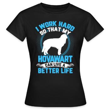 Hovawart arbeite hart derber Bauernhund - Frauen T-Shirt - Schwarz - Vorne - AI Model Female 172 dark (172cm)