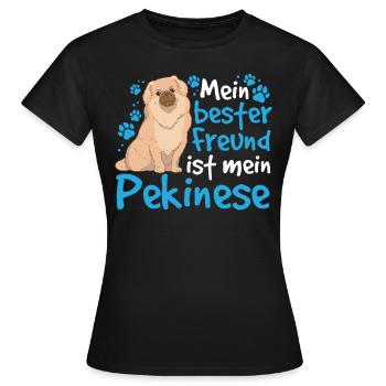 Pekinese ist mein Freund Peking-Palasthund - Frauen T-Shirt - Schwarz - Vorne - AI Model Female 172 dark (172cm)