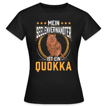 Quokka ist mein Seelenverwandter Beuteltier - Frauen T-Shirt - Schwarz - Vorne - AI Model Female 172 dark (172cm)
