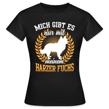 Nur mit Harzer Fuchs altdeutscher Hütefuchs - Frauen T-Shirt - Schwarz - Vorne - AI Model Female 172 dark (172cm)