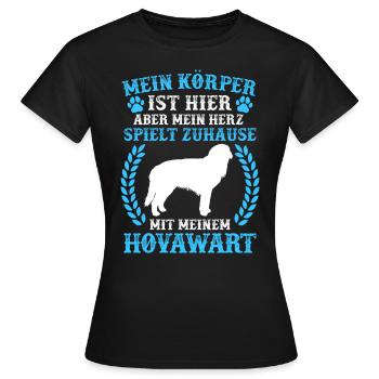 Spiele mit meinem Hovawart derber Bauernhund - Frauen T-Shirt - Schwarz - Vorne - AI Model Female 172 dark (172cm)