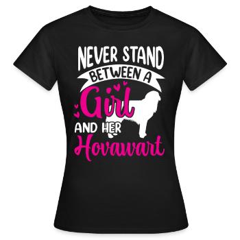 Mädchen und ihr Hovawart Derber Bauernhund - Frauen T-Shirt - Schwarz - Vorne - AI Model Female 172 dark (172cm)