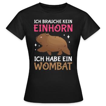 Ich habe ein Wombat Australien Beuteltier - Frauen T-Shirt - Schwarz - Vorne - AI Model Female 172 dark (172cm)