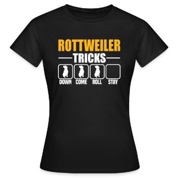 Rottweiler Tricks - Frauen T-Shirt - Schwarz - Vorne - AI Model Female 172 dark (172cm)
