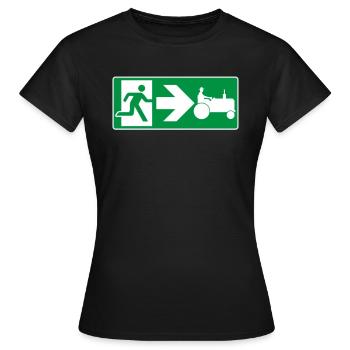Notausgang Traktor Traktorfahrer - Frauen T-Shirt - Schwarz - Vorne - AI Model Female 172 dark (172cm)